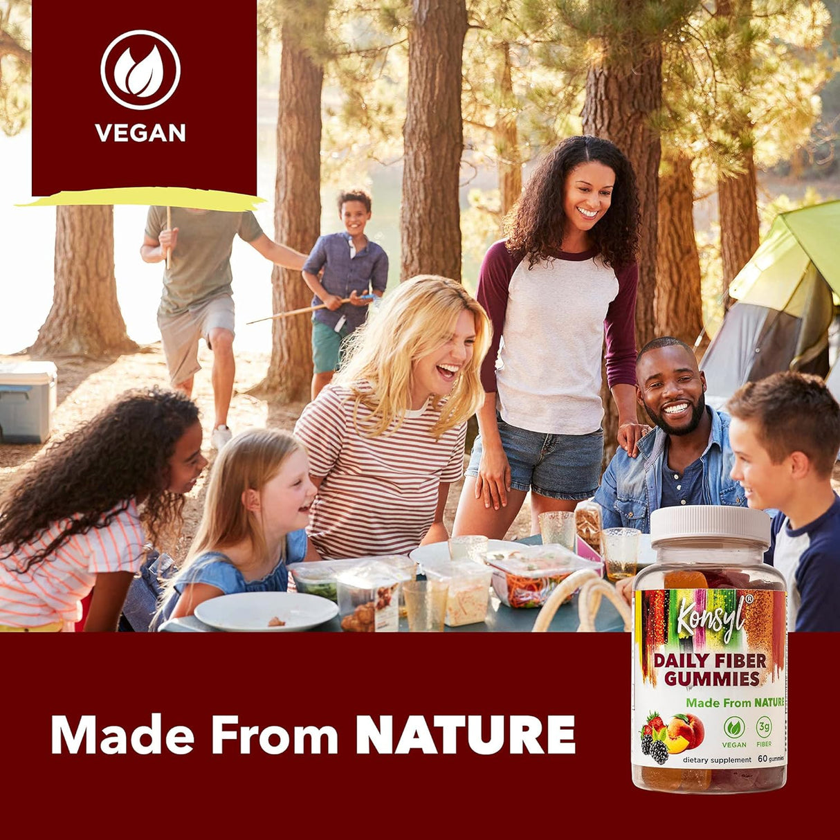 Suplemento de fibra vegana para adultos Sabor a fruta Konsyl