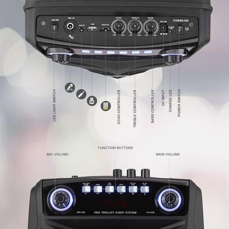 Parlantes  portátil Bluetooth de 800 W PYLE-PRO PPHP121WMB