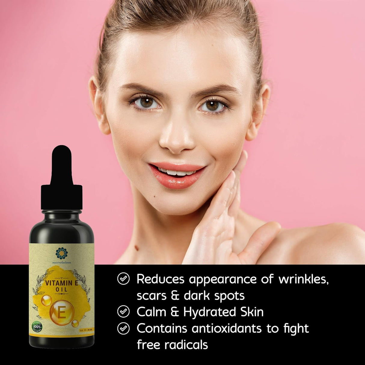 Aceite de Vitamina E para piel y cuerpo con aceites naturales