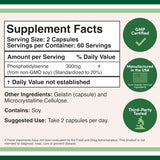 Suplemento de Fosfatidilserina 300mg, 120 Cápsulas