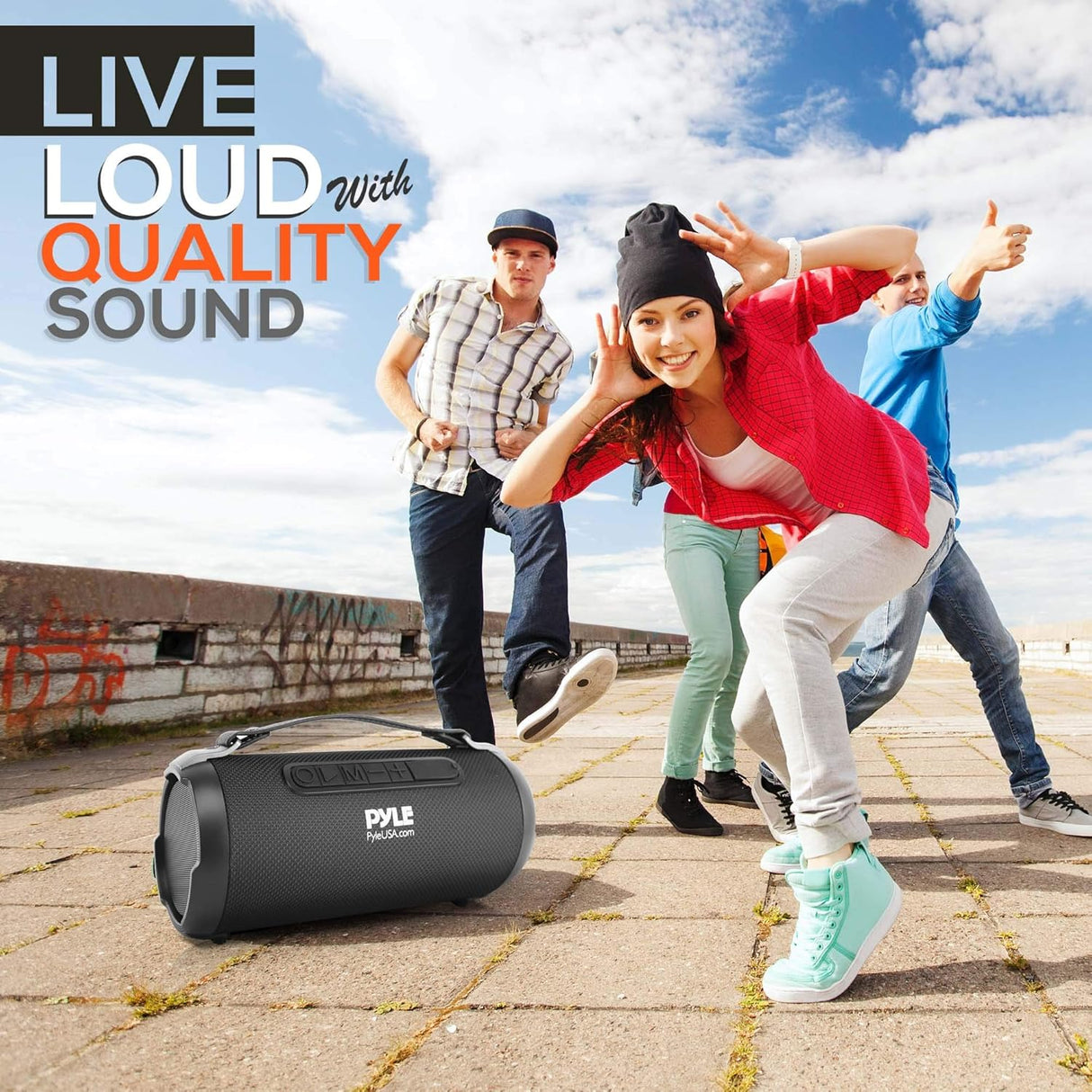 Altavoz inalámbrico portátil Bluetooth Pyle PBMSPG1BK