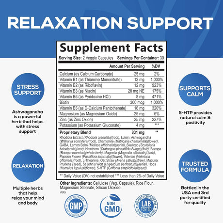 Suplemento Natur Nutrition con magnesio apoyo para la calma