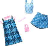 Conjunto de Ropa Barbie, 2 Outfits en Denim para Muñeca, Incluye Vestido, Top y Pantalones Cortos, Accesorios