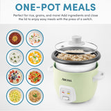 Olla arrocera AROMA® 2 tazas, cocina granos y sopas, mini