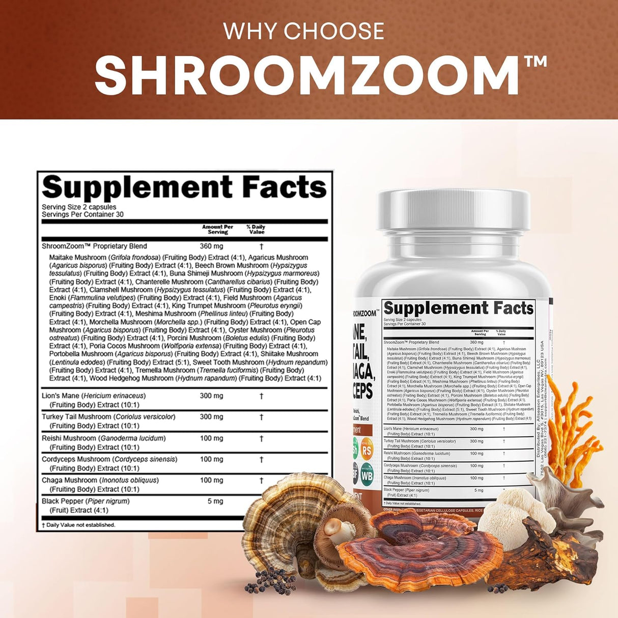 Suplemento de Hongos 20 en 1 Clean Nutraceuticals - Pack