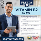 Freeda B2 Vitamina Riboflavina 50mg – Energía y Nervios – Kosher, Vegan (100)