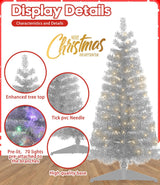 Árbol de Navidad Artificial Preiluminado, luces cálidas y coloridas, 4 pies