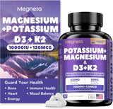 Suplemento Magnesio K2 Vitamina D3 10000IU, 60 cápsulas