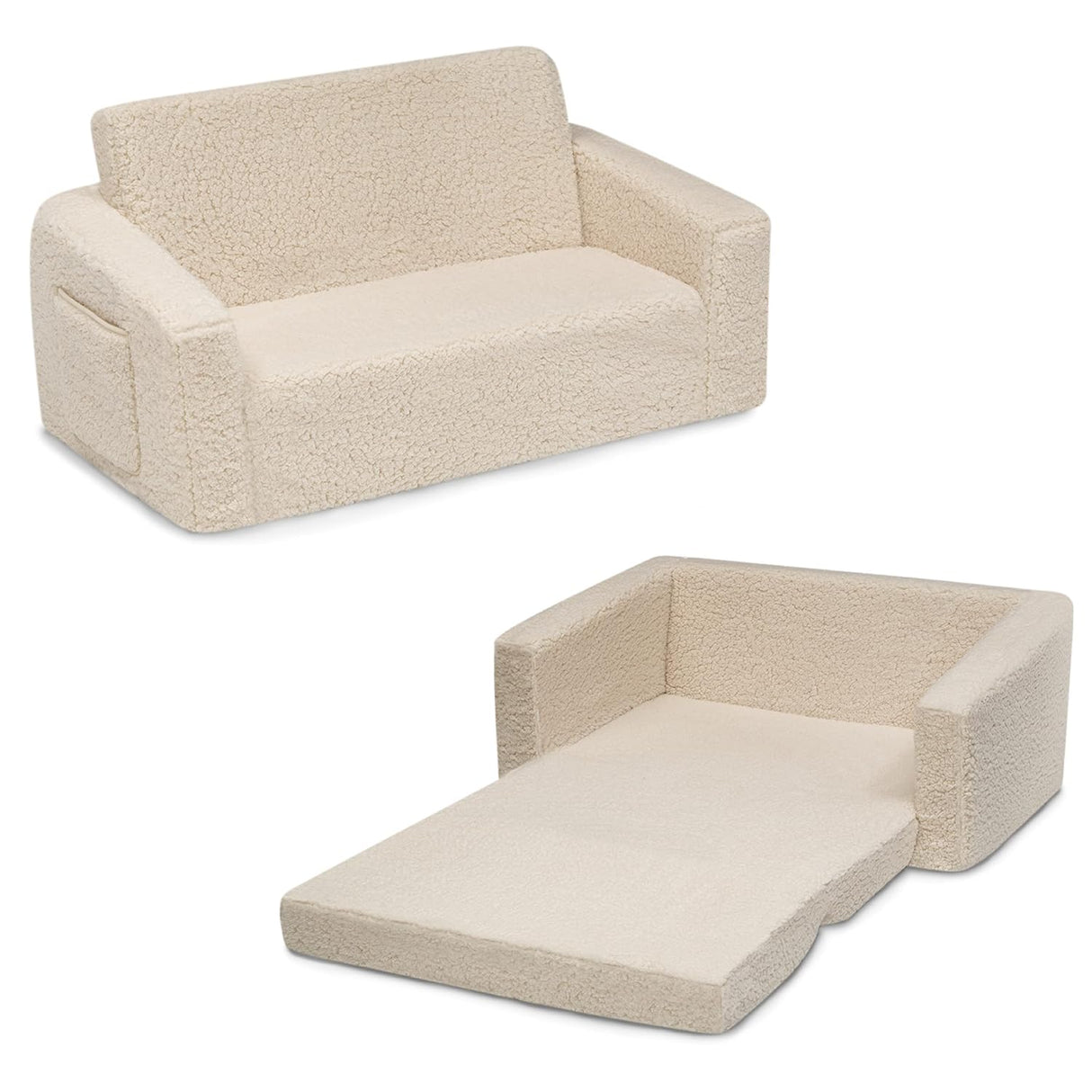 Silla convertible en cama para niños, color crema