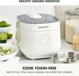 Arrocera Eléctrica GreenPan, 4 Tazas, 10 Presets, Saludable