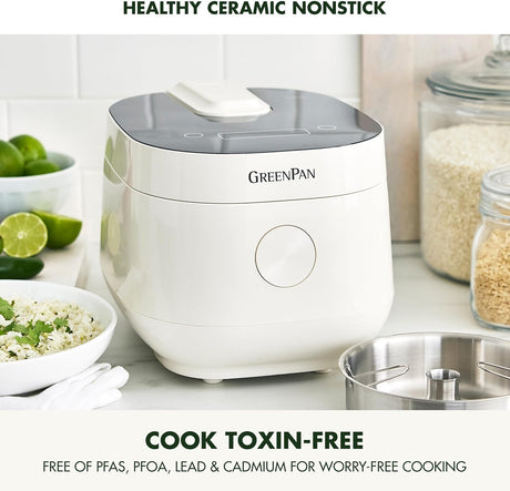 Arrocera Eléctrica GreenPan, 4 Tazas, 10 Presets, Saludable