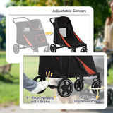 Carrito para perros PawHut, hasta 30 kg, plegable, con ruedas