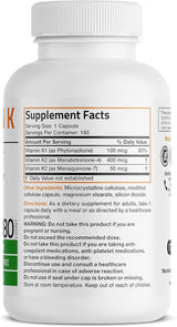 Suplemento de vitamina K2 MK7 Triple Play de Bronson