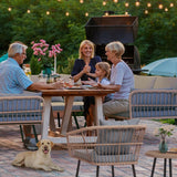 YITAHOME Juego de muebles de patio de 4 piezas, juego de mimbre para balcón, juego de conversación de ratán para todo tipo de clima, con sillas de dos plazas, cojines suaves para patio, piscina, cubierta, jardín, gris