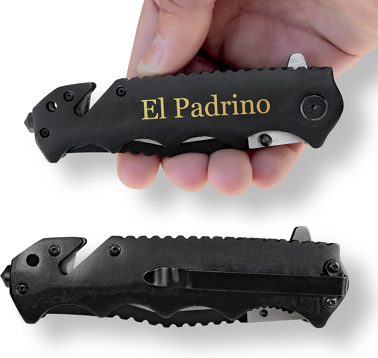 Cuchillo premium grabado, accesorio de viaje compacto