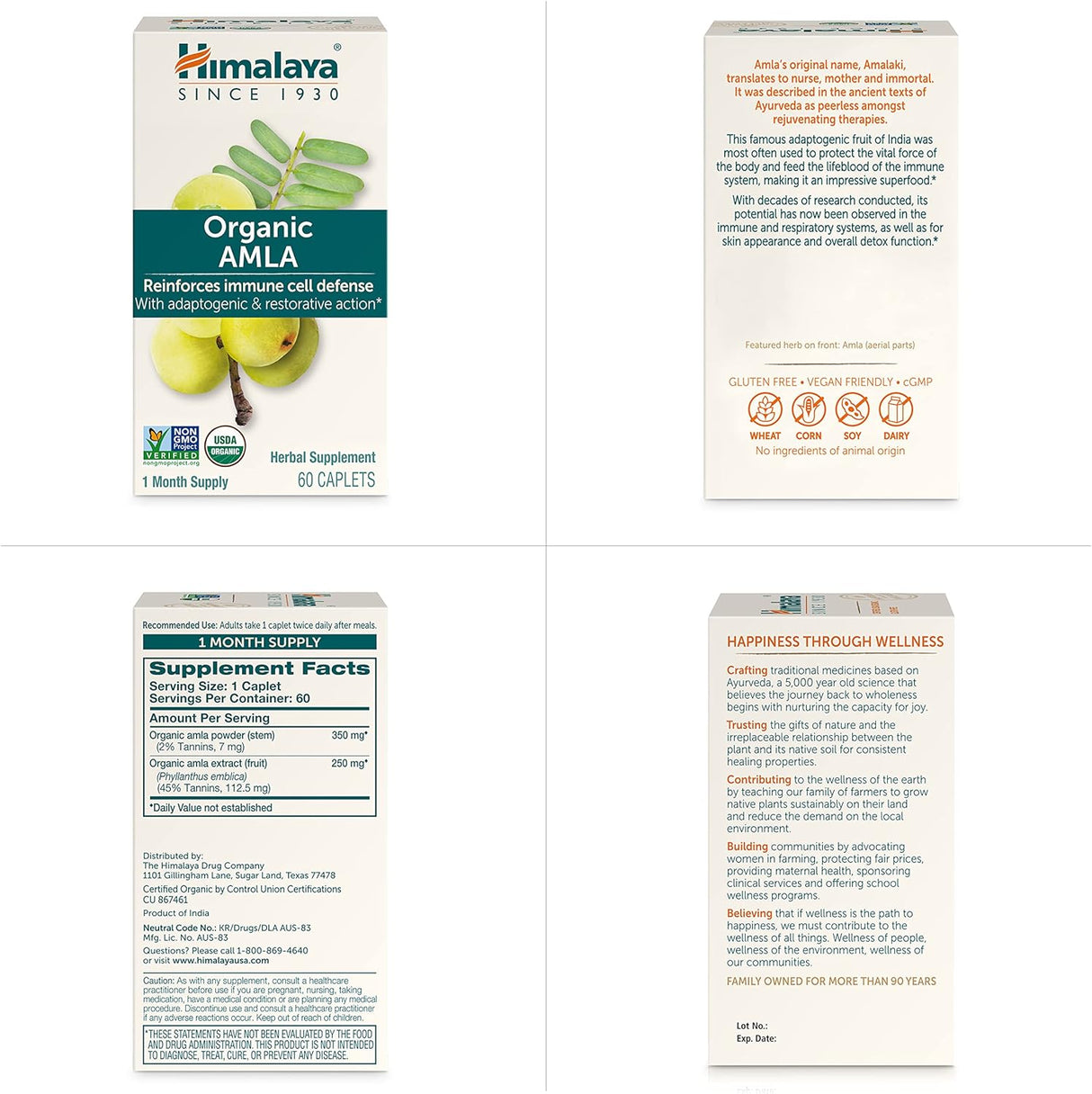 Suplemento Himalaya Antioxidante natural orgánico 60 cápsulas