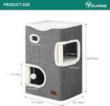 Casa para Gatos de 2 Pisos YIATHOME, con Rascador y Escondite