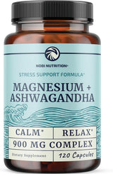Suplemento de Magnesio Ashwagandha 400mg/500mg, 120 Ct