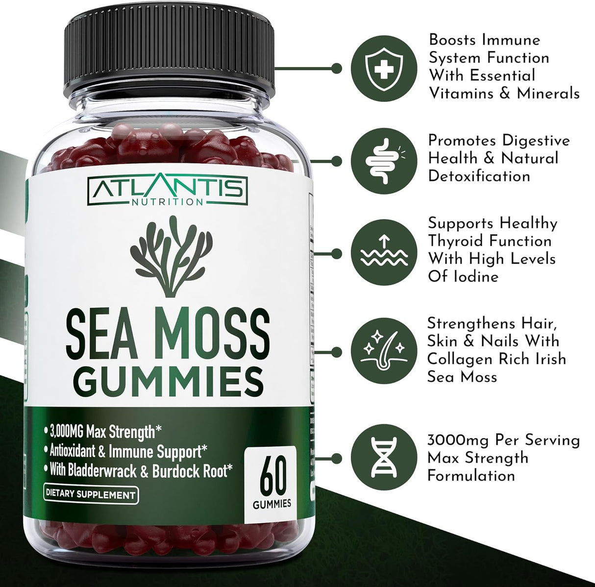 Suplemento musgo marino irlandés 3000 mg Atlantis Nutrition