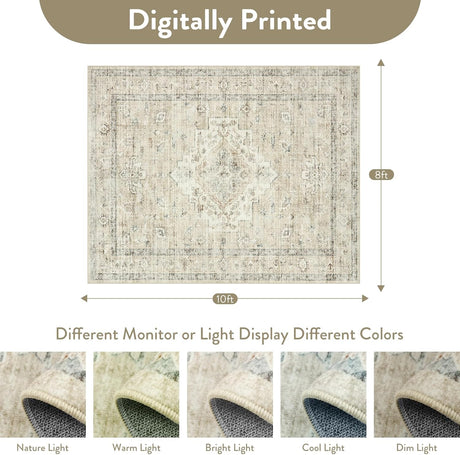 Alfombra Lavable 8x10 LIVEBOX Antideslizante Vintage Boho