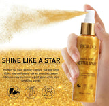 Spray de purpurina brillante corporal Pjordo