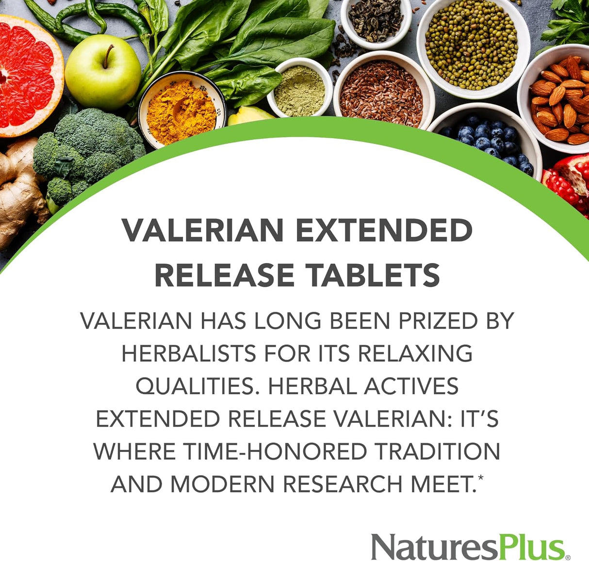 Herbal Actives Valeriana Extended Release Natures Plus 30 Tablet