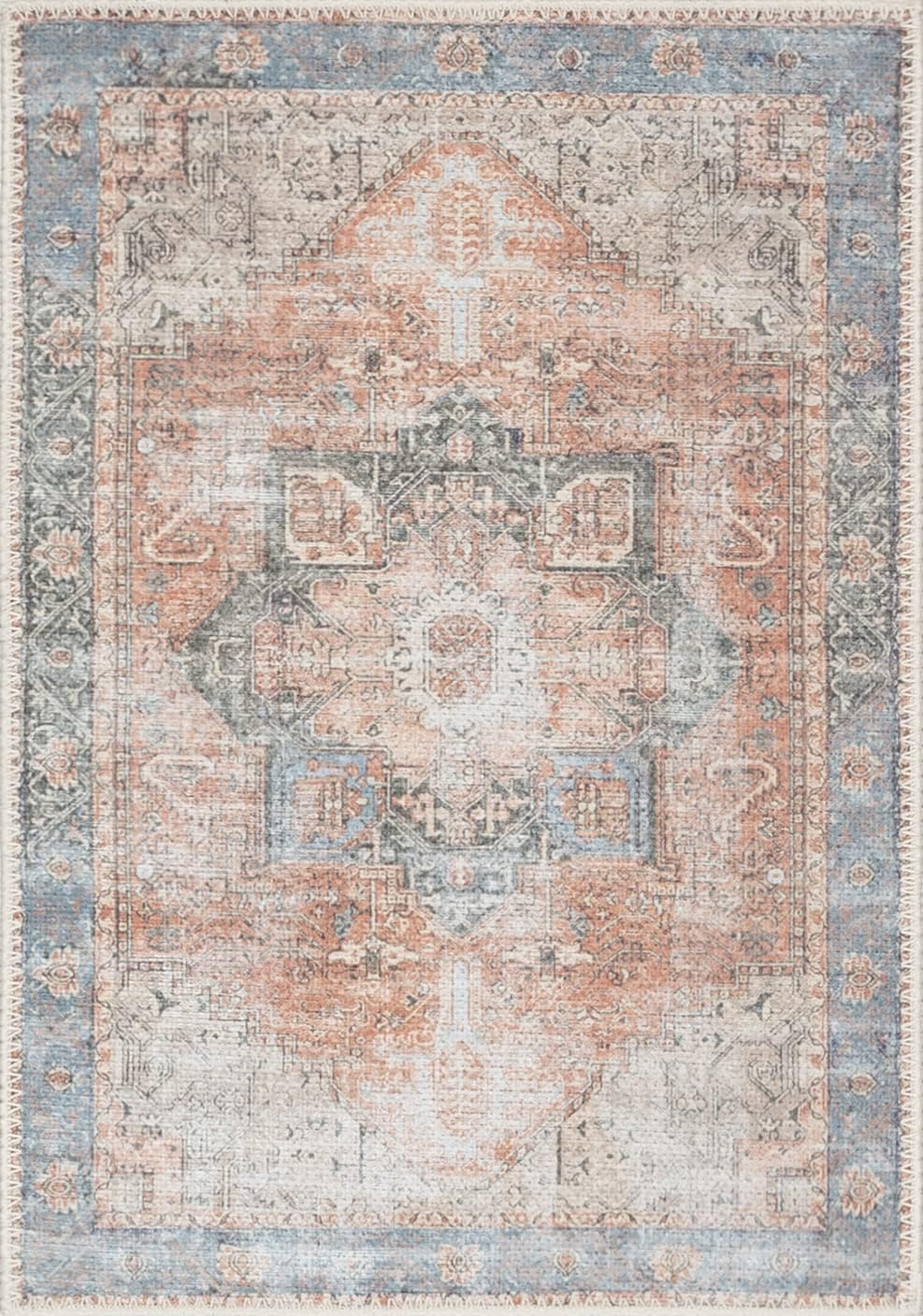 Alfombra Adiva Lavable 2x3 con Antideslizante, Vintage