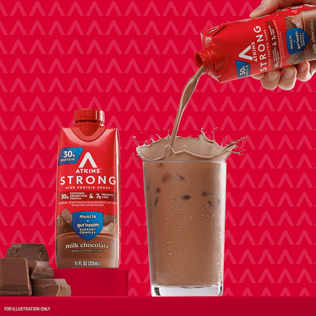 Atkins Batido Alto en Proteínas, Chocolate, 30g, Keto, 12u