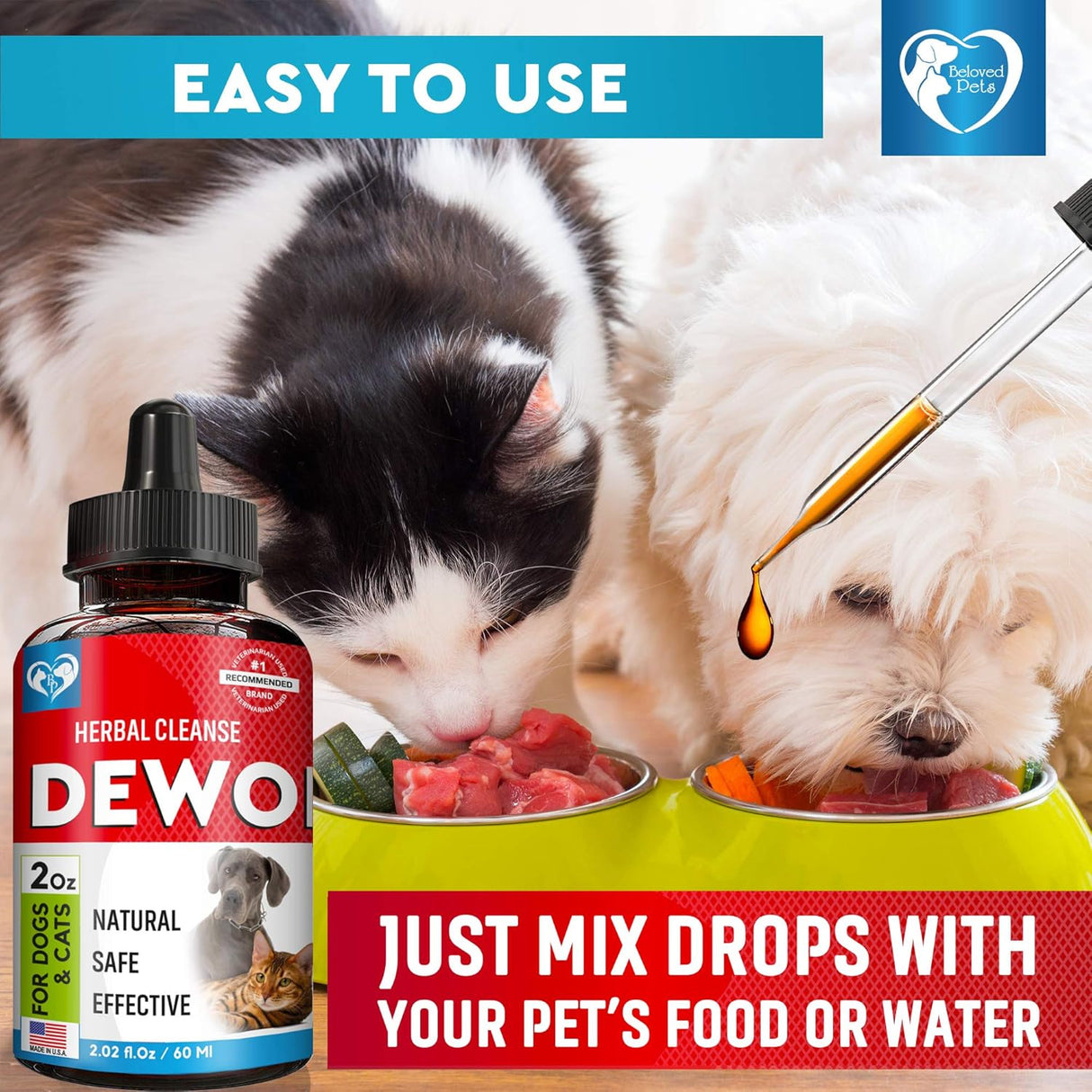 Vitaminas de hierbas para perros y gatos gotas naturales