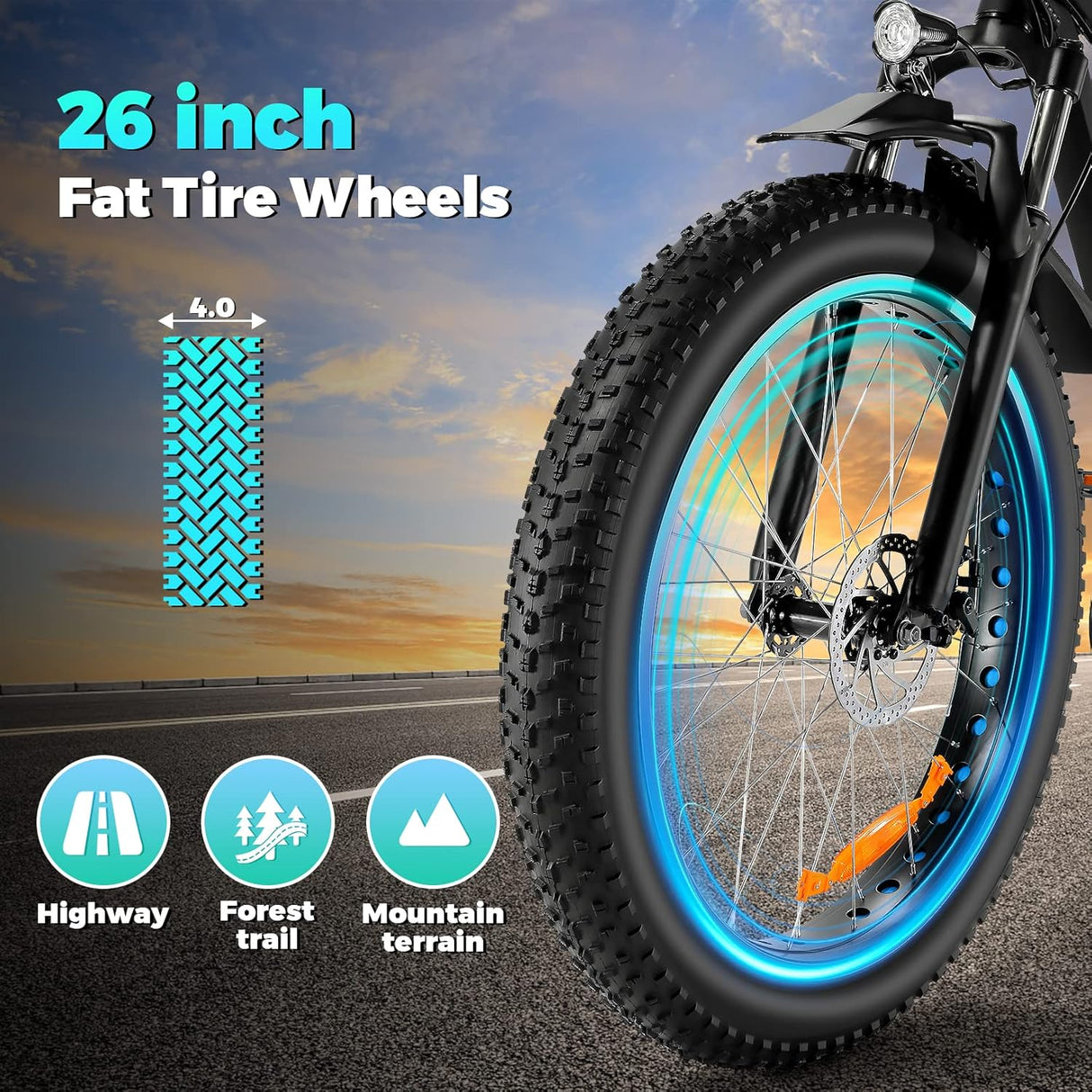 Bicicleta eléctrica Speedrid 26 750W, batería 48V 10.4Ah