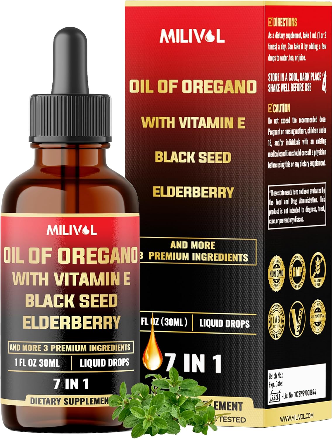 7in1 Aceite de Orégano con Semilla Negra y más, 30 días