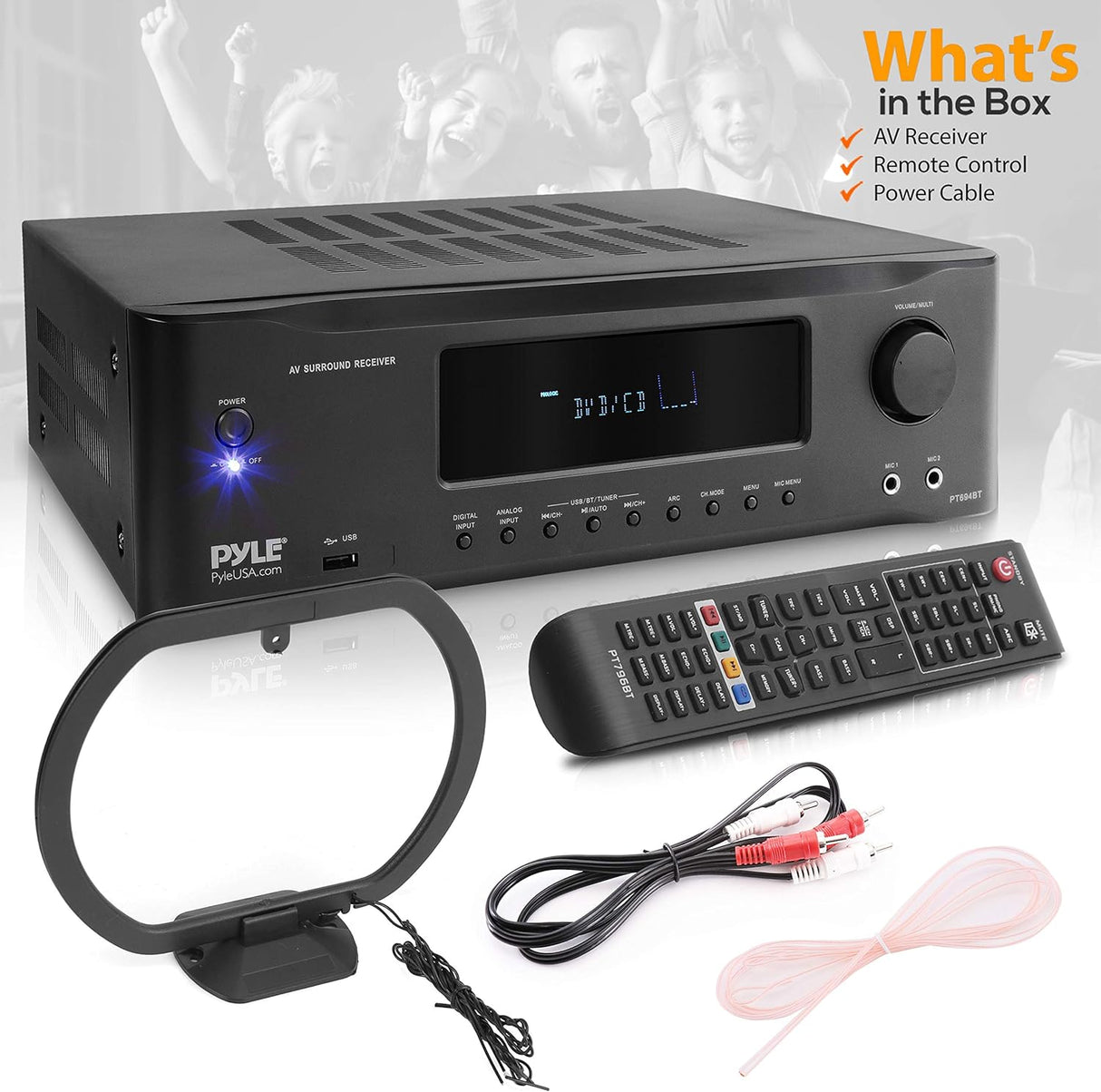 Amplificador estéreo Bluetooth de 7.1 canales Pyle PT796BT