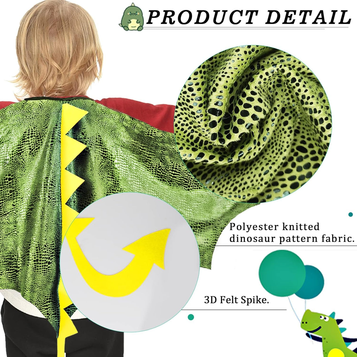 Disfraces de alas de dragón para niños talla única verde