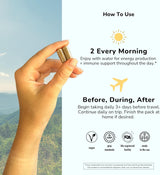 Suplemento 2 Pack: Prevención Jet Lag, Energía y Salud 120ct