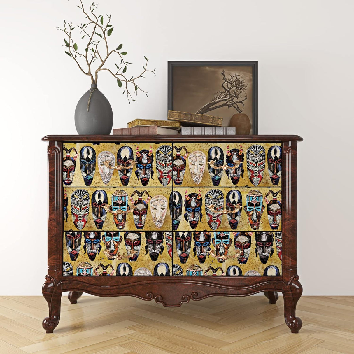 Papel Tapiz Removible Adhesivo 17.5in X 23ft Retro Funky