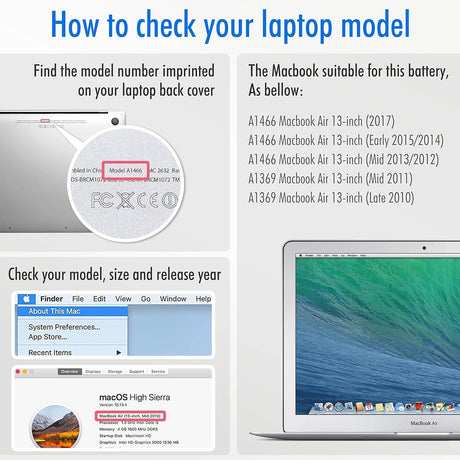 Batería A1496 para Apple MacBook Air A1496 NinjaBatt