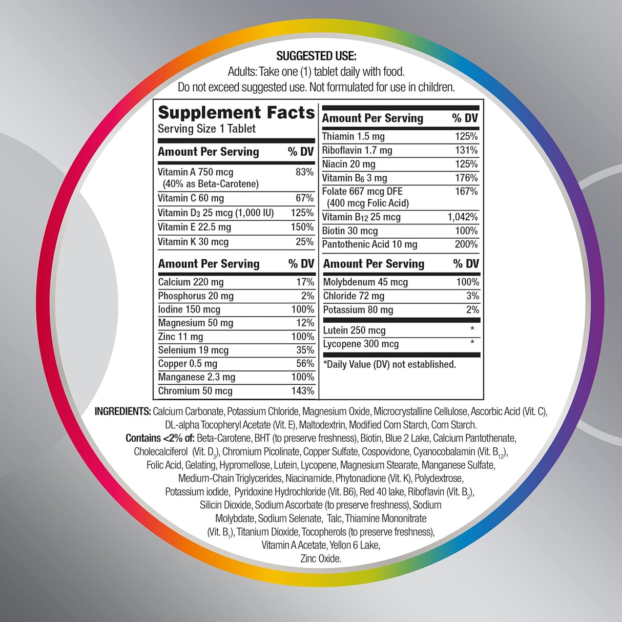 Suplemento Centrum Multivitamínico para adultos sin gluten
