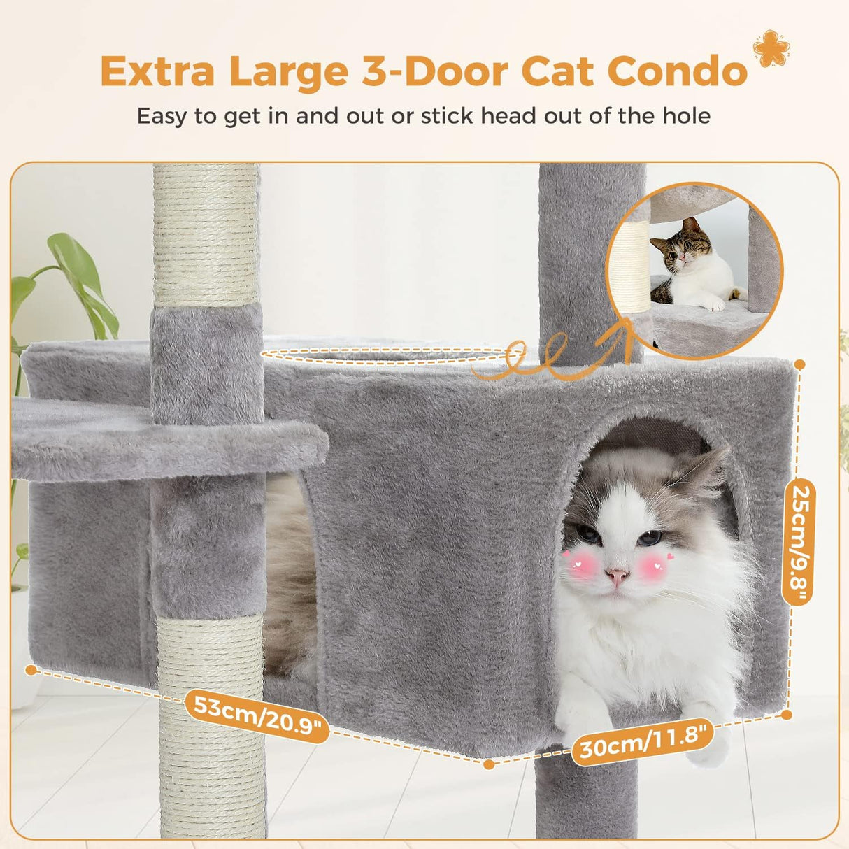 Árbol para Gatos PAWZ Road 72 con Rascadores y Condos