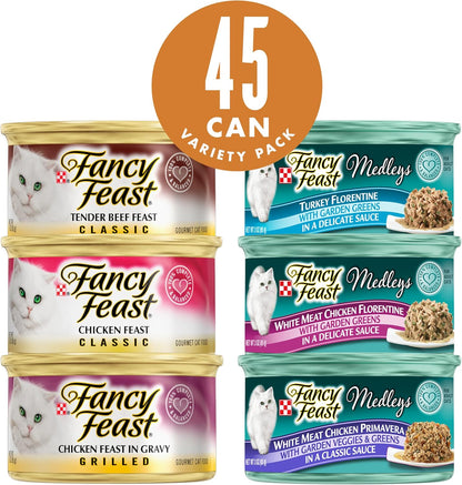 Variedad de Latas de Comida Húmeda para Gatos Purina Fancy Feast