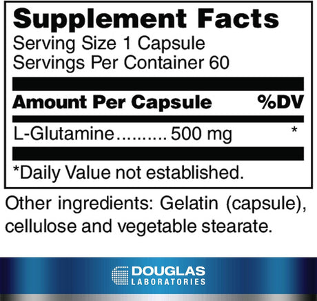 L-Glutamina Douglas | Apoyo GI e Inmunológico | 60 Cápsulas