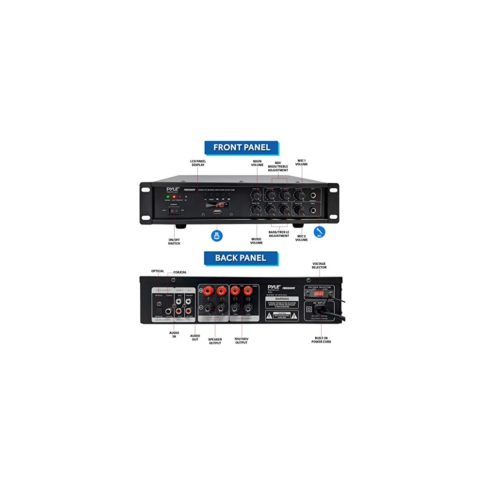 Amplificador de mezcla audio para casa PYLE-HOME PMX3500PH