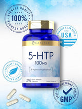 Suplemento 5HTP 100mg | Carlyle | No GMO, Sin Gluten | 240 Cápsulas