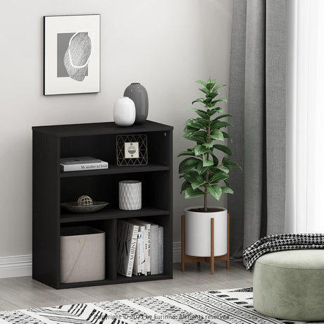 Estantería de 3 niveles, roble negro, modelo Pasir