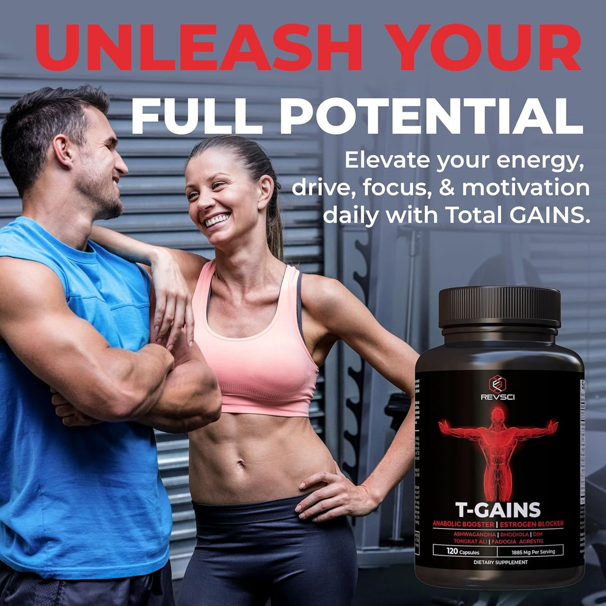 Suplemento Anabólico Total GAINS, Crecimiento Muscular 120