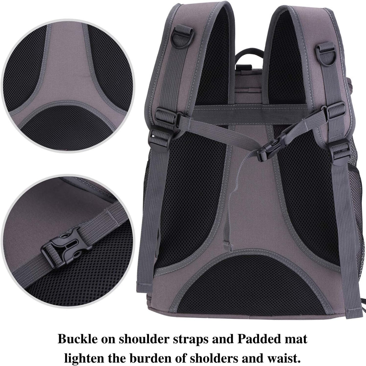 Mochila grande para gatos con burbujas gris
