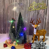 5 PCS Árboles de Navidad de Cepillo con Base de Madera