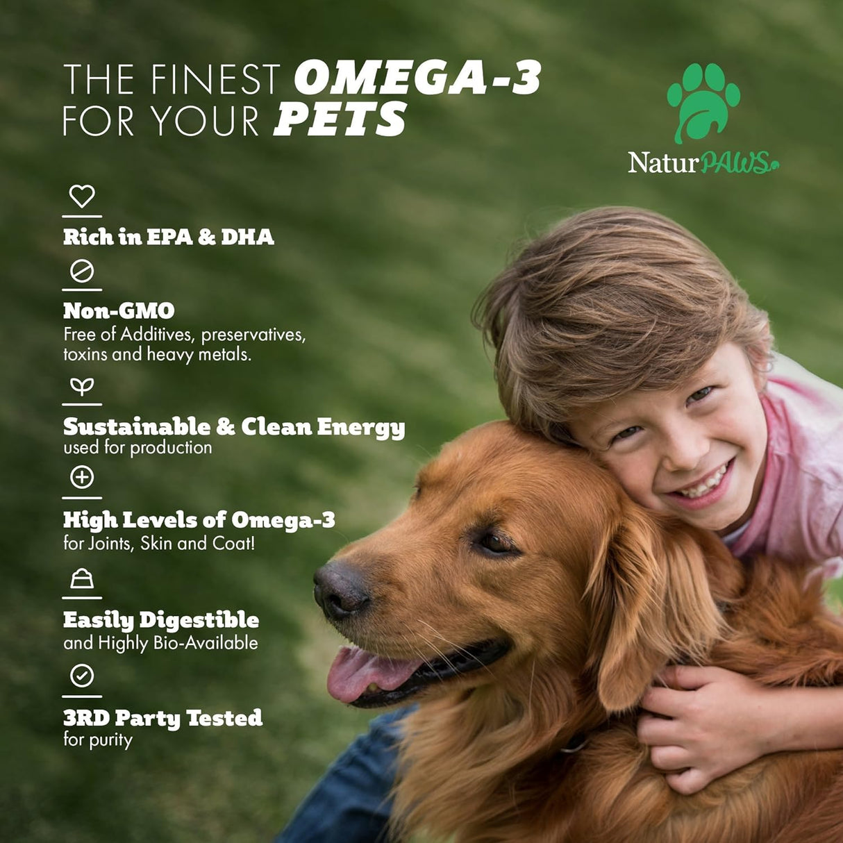 Suplemento de aceite de pescado Omega 3 para perros y gatos