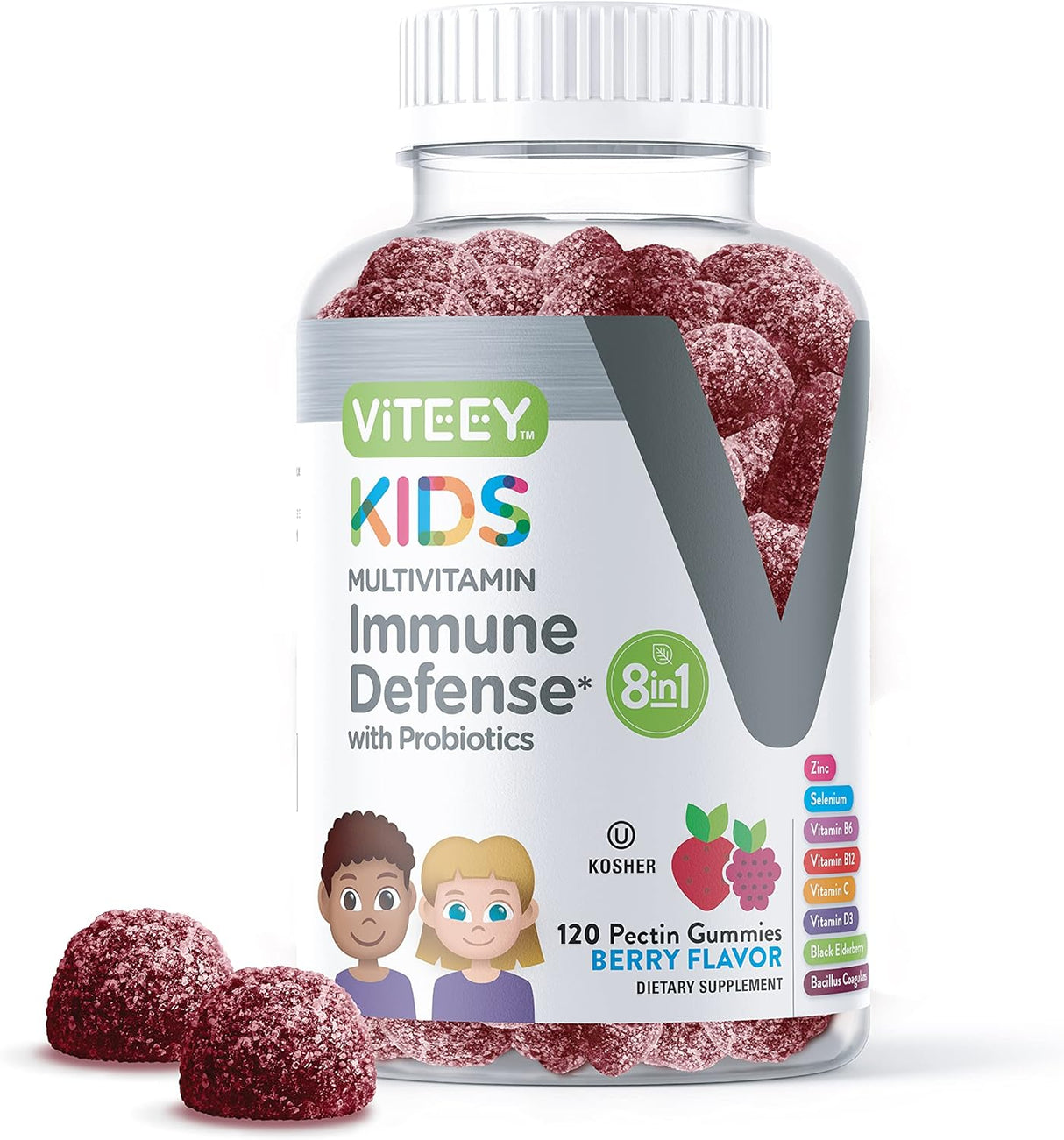 Gomitas Multivitamínicas 8-en-1 para Niños con Probióticos