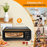 Horno de pizza eléctrico 800°F, portátil 12” para casa y comercio