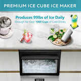 Máquina de Hielo Comercial Independiente de Acero Inoxidable